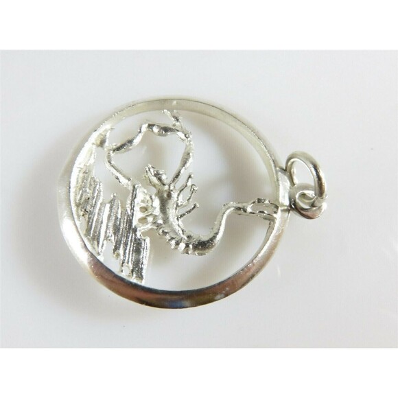 Unisex Scorpio Horoscope Sign 833 Portugal Silver Pendant or Charm 1 1/8" - Picture 6 of 7